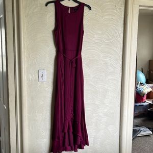 Banana Republic dress soft satin tiered ruffle bottom size 14